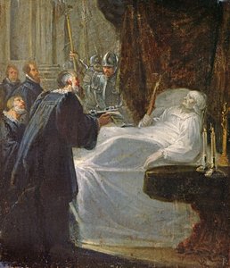 Gevaudanin Chateauneuf-de-Randonin kuvernööri antoi kaupungin avaimet Bertrand du Guesclinille hänen kuoltuaan vuonna 1380 tekijältä French School
