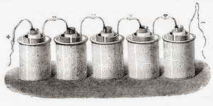 The Grove cell, Les Merveilles de la Science, pub.1870. tekijältä French School
