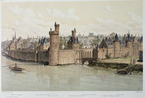 Hotelli ja Neslesin torni vuonna 1380 - "Pariisissa kautta aikojen", 1800-luvun loppu tekijältä French School