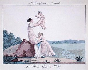 Äidin tempaus, Le Bon Genre, numero 37, n. 1810 (värikaiverrus) tekijältä French School