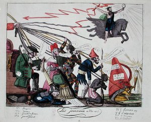 Toukokuun 1815 sanomalehdet (värikaiverrus) tekijältä French School