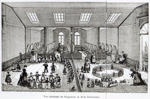 The Nursery in the Familistery of Guise, Jean-Baptiste Andre Godinin (1817-88) Solutions Socialesista, Pariisi, 1871 tekijältä French School