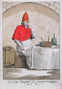 Paavi syö Roquefort-juustoa, 1791 tekijältä French School
