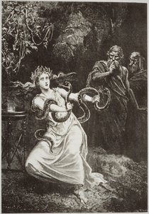 Pythia, Paul Christianin LHistoire de la Magie, kuvitettu Historia of Magicissa, julkaistu 1800-luvun lopulla tekijältä French School