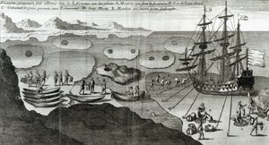 The Ship Making Alliance with the Eskimos, Bacqueville de La Potherien (1663-1736) kirjasta Histoire de l