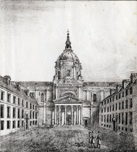 Sorbonnen yliopisto - "Alphabet Picturesque des Monumens de Paris" noin 1840 (kaiverrus) tekijältä French School
