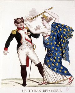 The Unmasked Tyrant - elokuvassa "" Napoleon 1st, karikatyyrit, nuken kokoelma", c. 1814. tekijältä French School