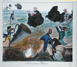 Lähetyssaarnaajien ei-toivottu vastaanotto Bretagnessa, joulukuu 1819 (kaiverrus) tekijältä French School