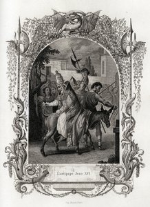 Antipaavi Johannes XVI (997-998). Maurice Lachatren (1814-1900), Librairie du Progres, Pariisin teos Histoire des Popes havainnollistava kaiverrus. tekijältä French School
