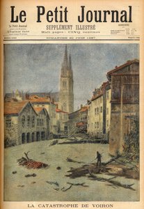 Voironin (Isèren) kylän katastrofi (tulva) ”Le Petit Journalissa”, 20. kesäkuuta 1897 (kaiverrus) tekijältä French School
