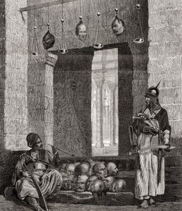 Ovi El Assaneynin moskeijaan Kairossa, Egyptissä, "L"Univers Illustrésta, 1866 tekijältä French School
