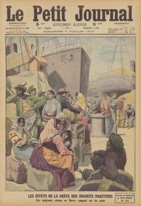 Laivauslakon vaikutukset Ranskassa (väri litho) tekijältä French School