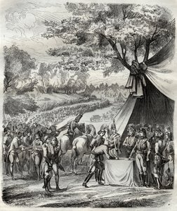 Vendee-sodan loppu - Hoche allekirjoittaa sopimuksen bretonien kanssa - Revolution francaise - La pacification de la Vendee - Accords de la Mabilais, 20. huhtikuuta 1795 - Kenraali Hochen ja chefs chouanien välinen allekirjoitus - Mabilais
