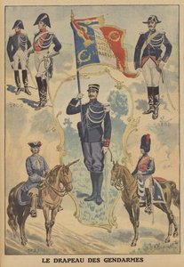 Ranskan santarmien lippu (väri litho) tekijältä French School