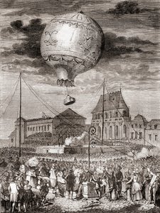 Montgolfier-veljesten lento Aérostat Réveillonilla 19. syyskuuta 1783 Versailles