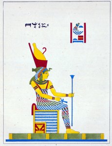 Jumalatar Neith, kuva Pantheon Egyptienistä: Jean-Francois Champollionin kokoelma mytologisia hahmoja muinaisesta Egyptistä, julkaistu noin 1986 tekijältä French School