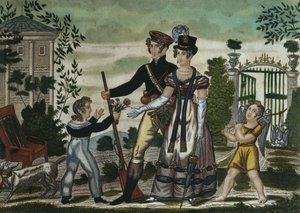Metsästäjät palaavat, levy 4, 1800-luvun alku (värikaiverrus) tekijältä French School