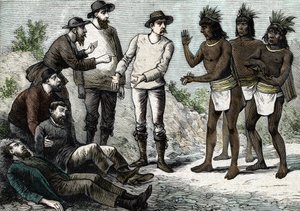 Els habitants del Perú ajuden els jesuïtes que pateixen la malària amb Cinchonafinnish tekijältä French School