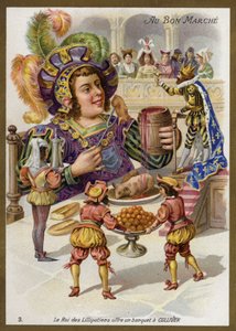 Lilliputtien kuningas järjestää juhlat Gulliverille (chromolitho) tekijältä French School