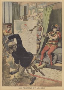 Taidemaalari ja boa constrictor (väri litho) tekijältä French School