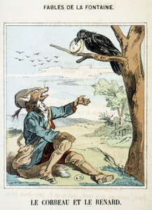 Korppi ja kettu - La Fontainen "" Fables -kirjassa". tekijältä French School