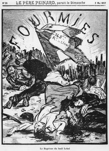 Fourmiesin ammunta, kuva Le Pere Peinardista, 2. toukokuuta 1897 tekijältä French School