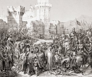 Acren antautuminen ranskalaiselle Philip II:lle, nimeltä Philip Augustus, kolmannen ristiretken aikana, L