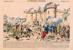 Bastillen valtaus Ranskan vallankumouksen aikana 14. heinäkuuta 1789, julkaisija Haguenthal, Pont-a-Mousson, 1840 tekijältä French School