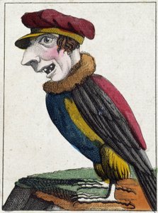 Korppikotka in Caricature, tutkimus hahmosta "haihtuva hahmo" sd. 19., suosittuja kuvia. tekijältä French School