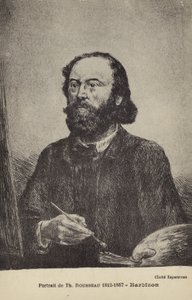 Theodore Rousseau, ranskalainen taidemaalari (litografia) tekijältä French School