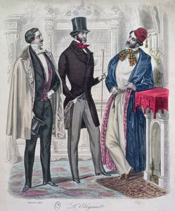 Kolme tyylikästä nuorta miestä, joulukuu 1848 (värikaiverrus) tekijältä French School