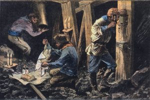 Kolme kaivostyöntekijää on haudattu elävältä Amerikkaan, sanomalehti "Le Petit Parisien" tekijältä French School