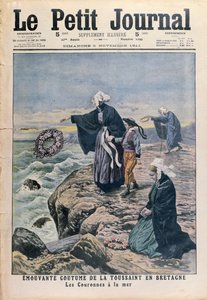 Seppeleiden heittäminen mereen Bretagnen pyhimysten päivänä, kansikuva Le Petit Journalista, 5. marraskuuta 1911