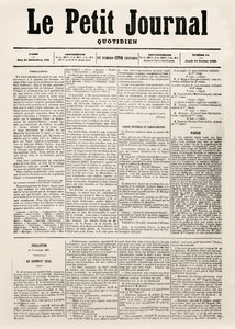 Päivälehden Le Petit Journal otsikkosivu, 12. helmikuuta 1863 (painettu)