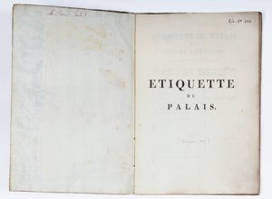 Etiquette du Palais