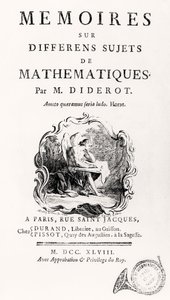 "Muistelmat eri matematiikan aiheista" otsikkosivu, 1748 tekijältä French School