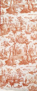 Toile de Jouy, havainnollistaa federaation festivaaleja 14. heinäkuuta 1790 Champs de Marsilla (painettu puuvilla) tekijältä French School