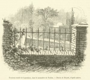 Lapoukinen silvottu hauta Troitzan luostarissa (kaiverrus) tekijältä French School