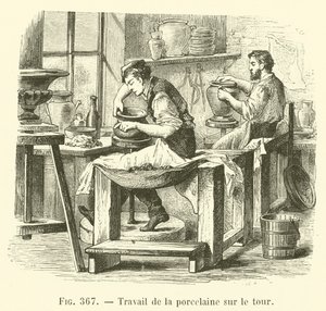 Posliinityöt sorvissa (kaiverrus) tekijältä French School