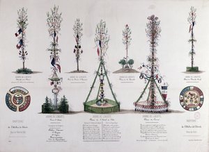 Vapaudenpuut istutettu Pariisissa vuonna 1848 (värikaiverrus) tekijältä French School