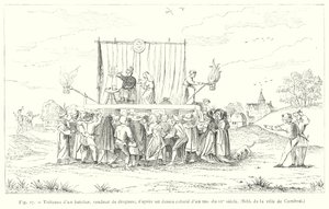 Venemiehen, huumemyyjän pukit, 1400-luvun ms:n värillisen piirustuksen jälkeen (kaiverrus) tekijältä French School