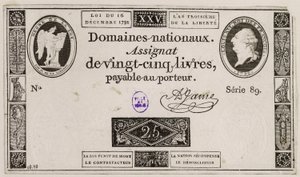 25 livrin seteli, sarja 89 tekijältä French School