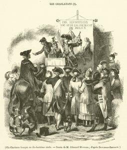 Ranskalainen Charlatan 1700-luvulla (kaiverrus) tekijältä French School