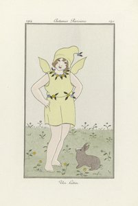 Un Lutin, teoksesta Costumes Parisien, kustantamo 1914 (värilitografia). tekijältä French School