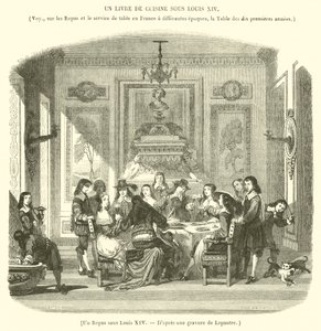 Ateria Louis XIV:n alla (kaiverrus) tekijältä French School