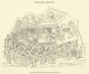 Kiinalainen teatteri julkisella aukiolla (kaiverrus) tekijältä French School