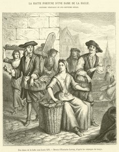 A Lady of Market Louis XIV:n johdolla (kaiverrus) tekijältä French School