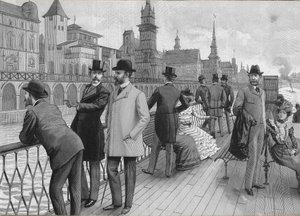 Vuoden 1900 maailmannäyttely Pariisissa: Kansakuntien katu. tekijältä French School