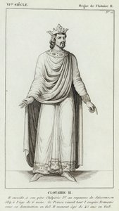 VI vuosisata, Clotaire II:n hallituskausi, Clotaire II (kaiverrus) tekijältä French School