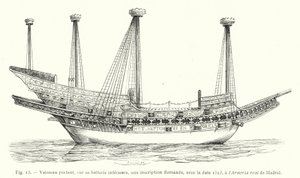 Alus, jonka alemmassa akussa on flaaminkielinen kirjoitus, jossa on päivämäärä 1523, Armeria real de Madridissa (kaiverrus) tekijältä French School